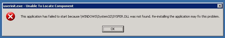Symantec SYSFER.DLL error